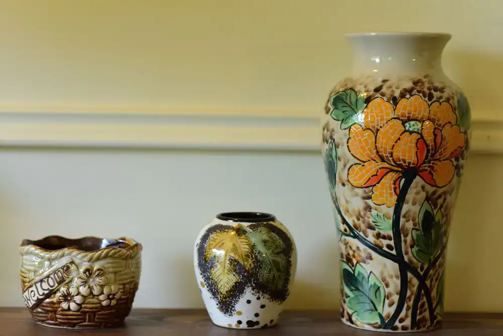 Collection of hand-painted ceramic vases